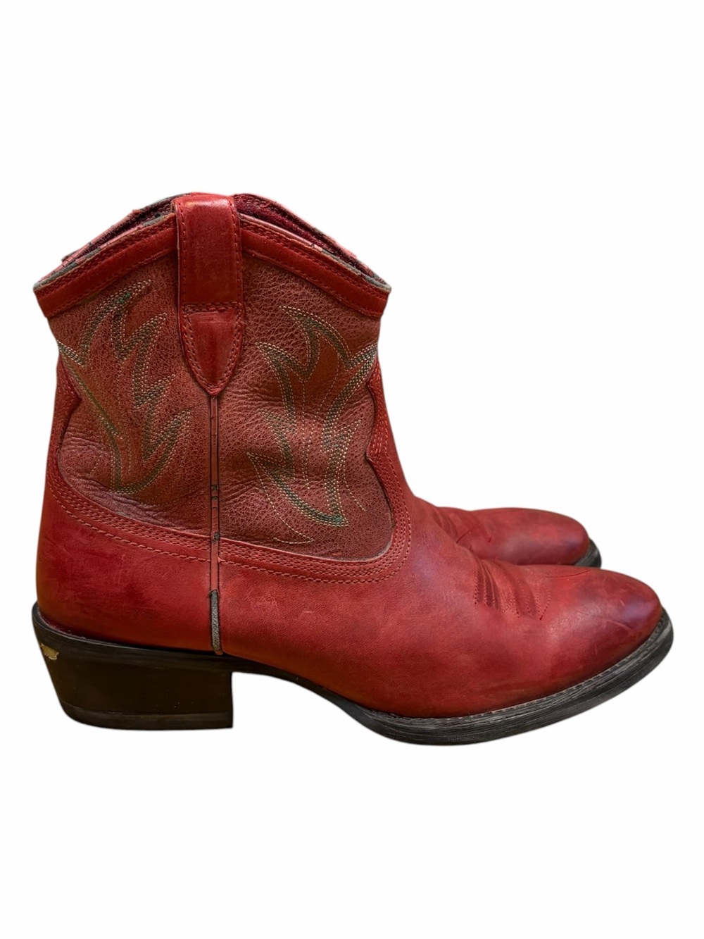 Ariat Billie Unbridled Western Boots Red Leather Side Zip Nashville Sz 8 - Picture 4 of 8